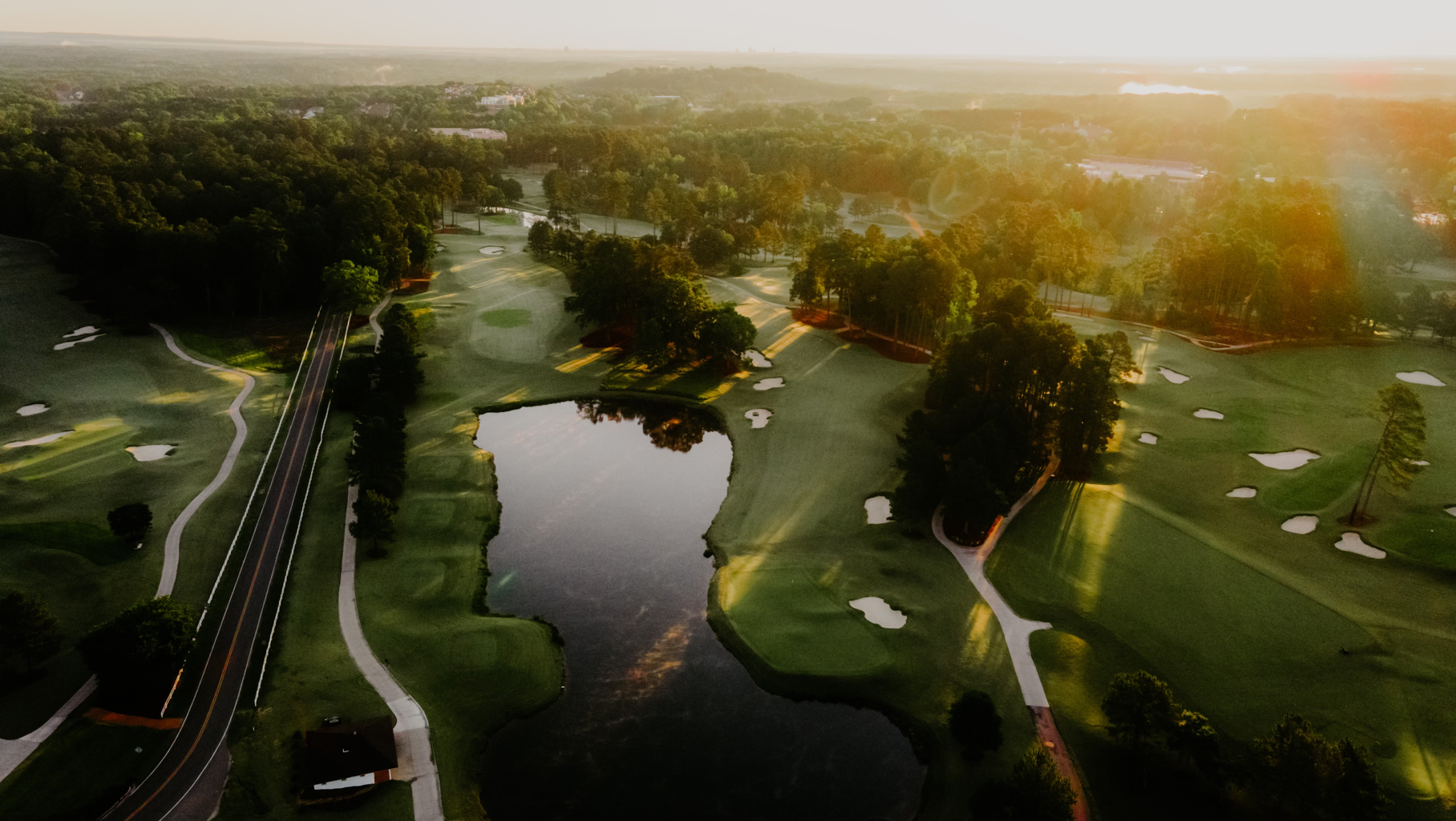 Pond and golf cart path